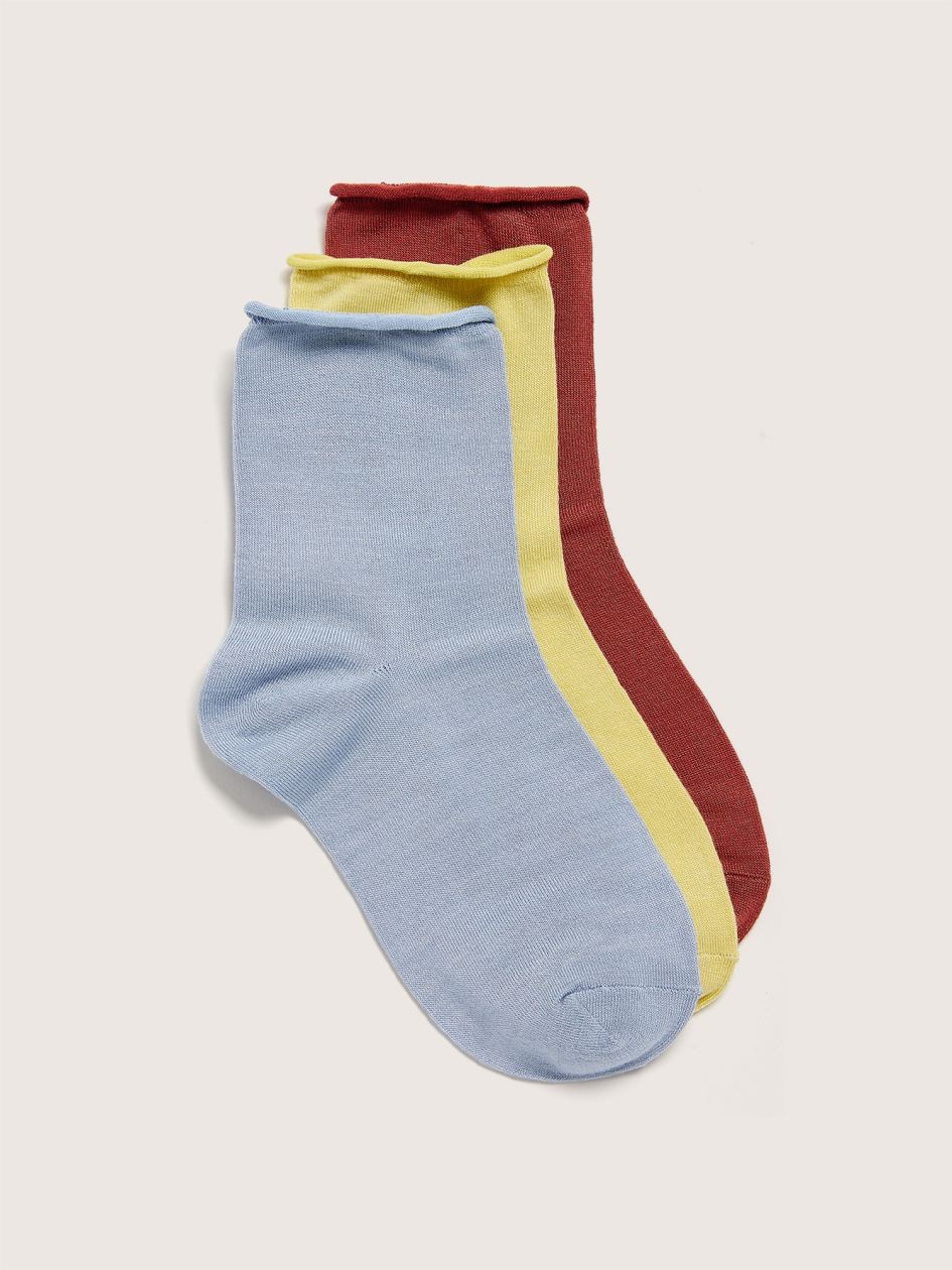Rolled Edge Knitted Socks, 3-Pack - Addition Elle &#124; Penningtons袜子