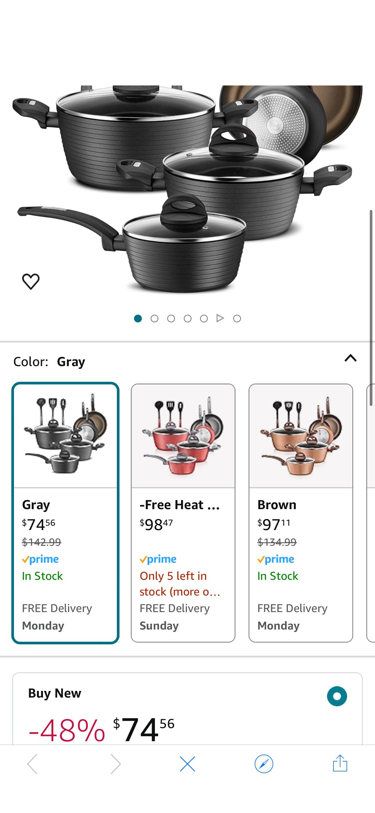 Amazon.com: NutriChef 12-Piece Nonstick Kitchen Cookware Set - Professional Hard Anodized Home Kitchen Ware Pots and Pans Set, Includes Saucepan, Frying Pans, Cooking Pots, Dutch Oven Pot, Lids, Utens