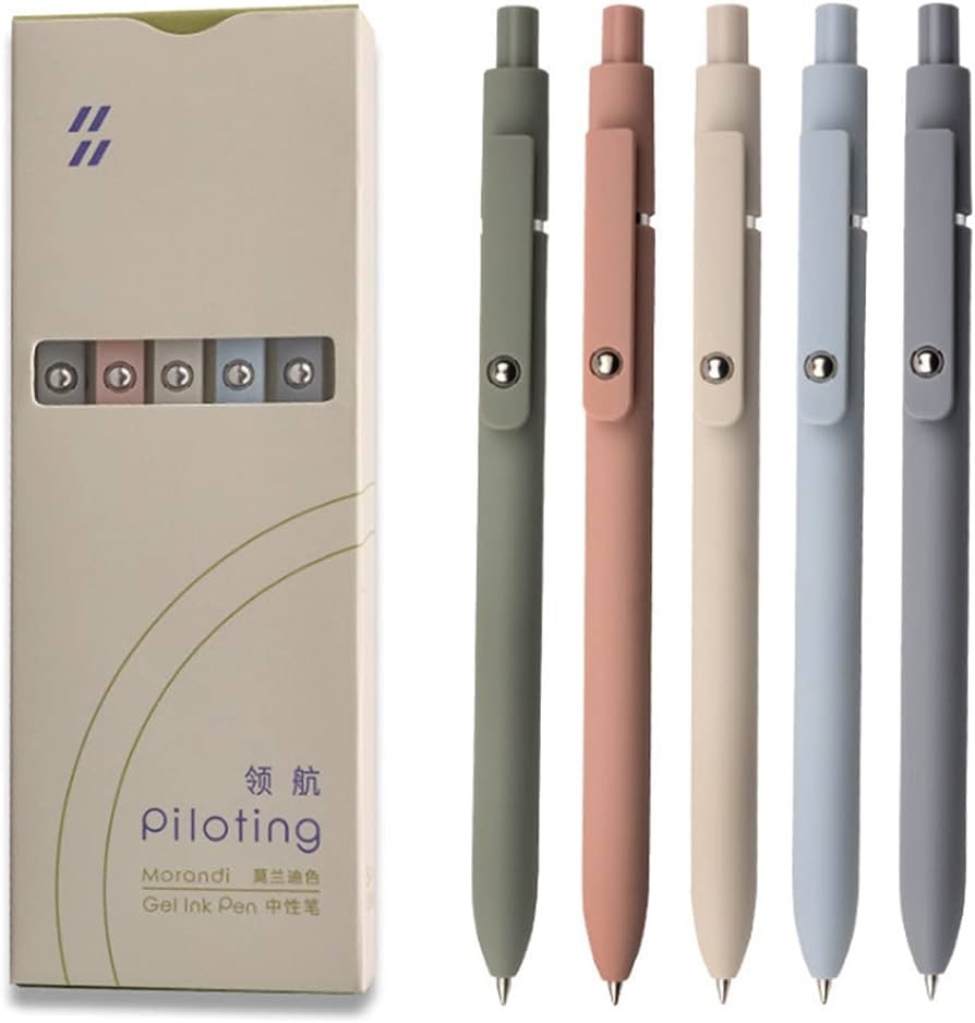 Amazon.com: UIXJODO Gel Pens, 5 Pcs 0.5mm Black Ink Pens Fine Point Smooth Writing Pens, High-End Series Pens for Journaling Note Taking, Cute Office School Supplies Gifts for Women Men (Morandi) : Of