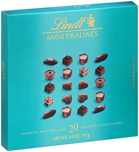 Mini Pralines, Assorted Chocolate Pralines with Premium Filling, 3.4 oz