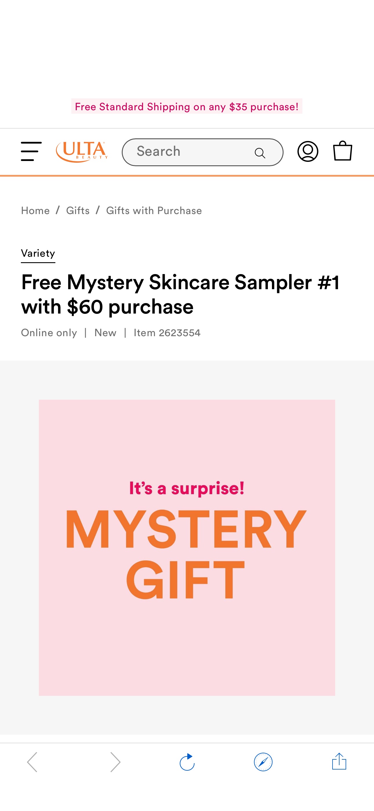 Free Mystery Skincare Sampler #1 with $60 purchase - Variety | Ulta Beauty