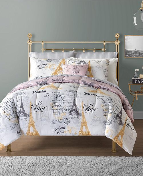 Sunham Paris 12-Pc. Reversible Comforter Sets & Reviews - Bed in a Bag - Bed & Bath - Macy's巴黎铁塔12件套