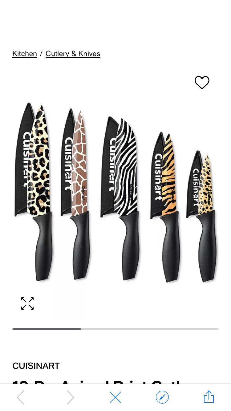 Cuisinart 动物花纹刀具套装10-Pc. Animal Print Cutlery Set & Reviews - Cutlery & Knives - Kitchen - Macy's