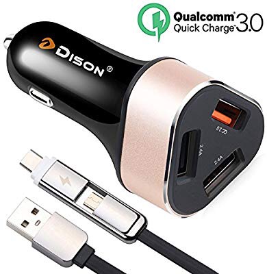 Amazon.com: Dison USB Type C Car Charger for Samsung Galaxy S9/S9 Plus/S8/S8 Plus/Note 8-42W 3 Port USB Quick Charge 3.0 Car Charger 三星电子系产品汽车充电