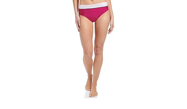 Calvin Klein Women's Standard Shirring Detail Convertible Foldover Swim Bottom 多码好价