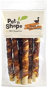 Amazon.com : Pet &#39;n Shape Duck &#39;n Hide Twist - Duck Wrapped Rawhide Natural Dog Treats, Large, 6 Count : Pet Supplies