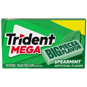 Trident Mega Sugar Free Gum Spearmint10.0ea