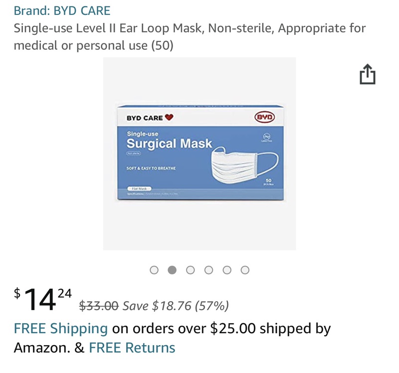 Amazon.com: Single-use Level II Ear Loop Mask, Non-sterile, Appropriate for medical or personal use (50): Home Improvement 口罩优惠