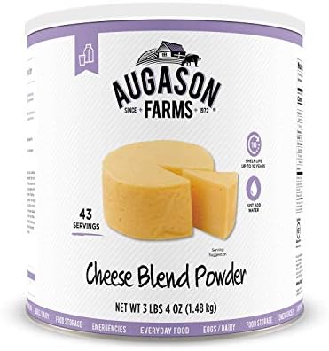 Augason Farms Cheese Blend Powder Certified Gluten Free Long Term Food Storage Everyday Meal Prep Large Can, 1.48 kg : Everything Else