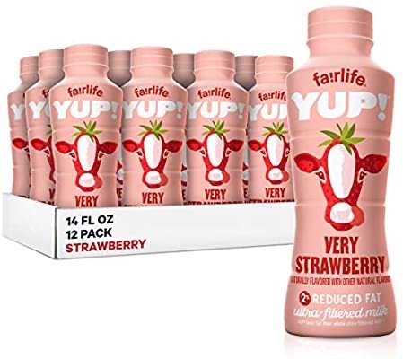 草莓口味低脂牛奶 14 fl oz 12瓶装