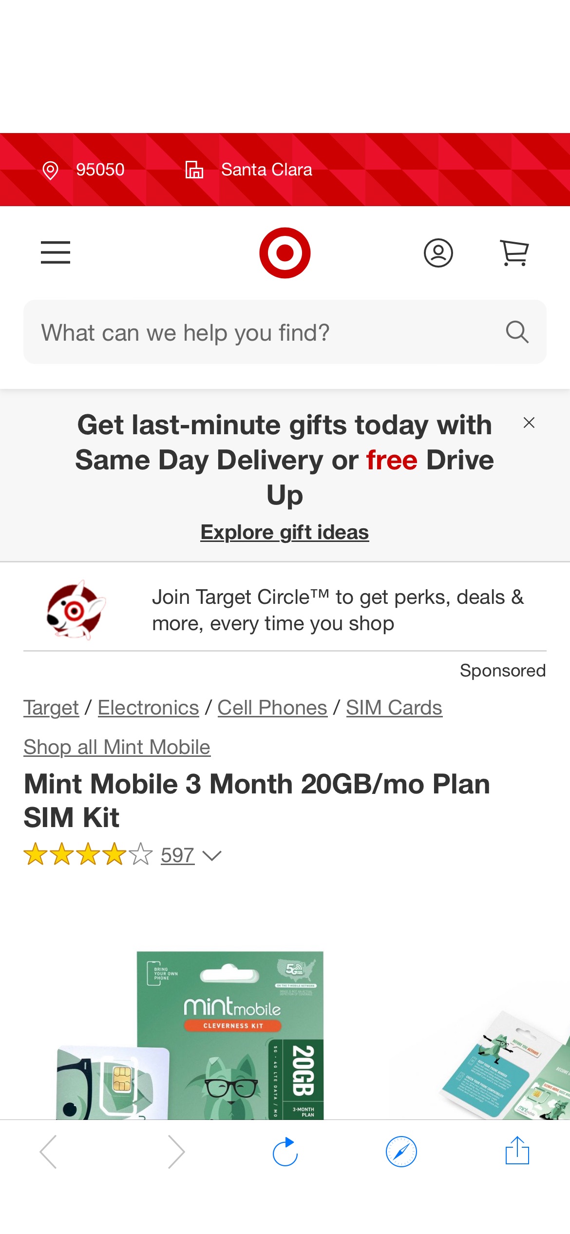 Mint Mobile 3 Month 20gb/mo Plan Sim Kit : Target