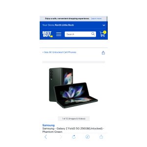 $999.99 Samsung Galaxy Z Fold3 5G 256GB(Unlocked) Phantom Green SM-F926UZGAXAA - Best Buy 三星
