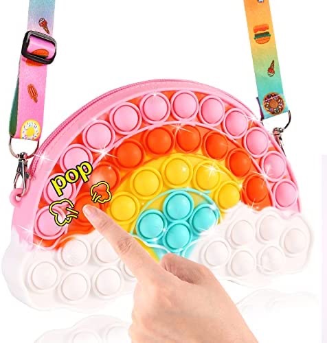 Amazon.com: MOVCZON Girls Birthday Gift Toddler Girls Toys Pop Purse Bag Rainbow Cloud Wallet, Stress Release Pop Coin Purse Back to School Gifts for Kids : Toys & Games
MOVCZON 捏泡泡解压斜挎包