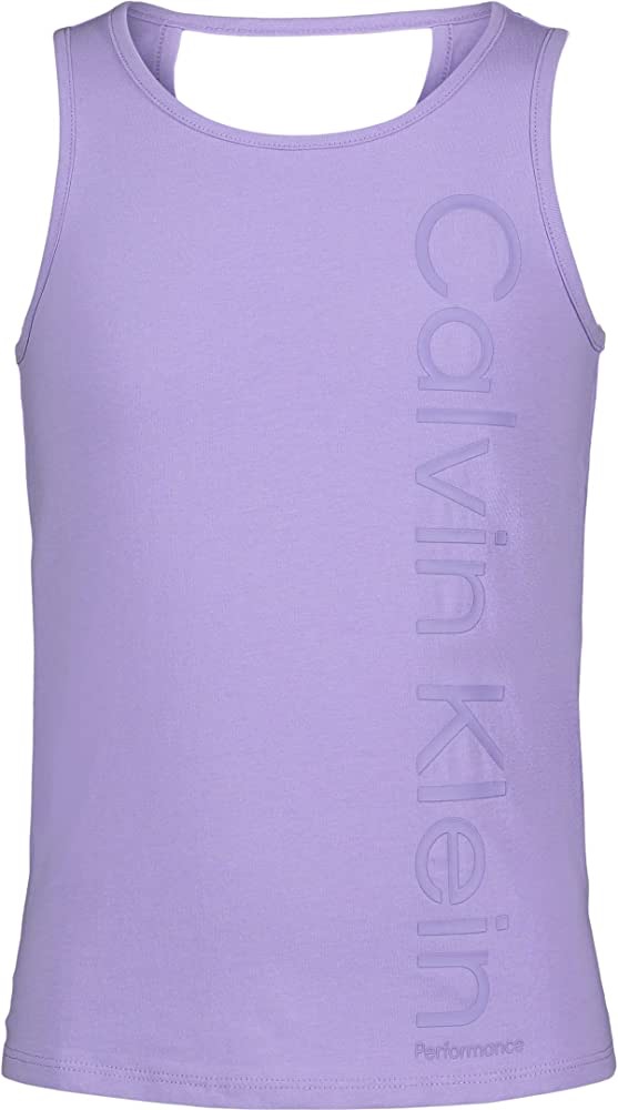 Amazon.com: Calvin Klein 女童运动背心，无袖和圆领，徽标细节