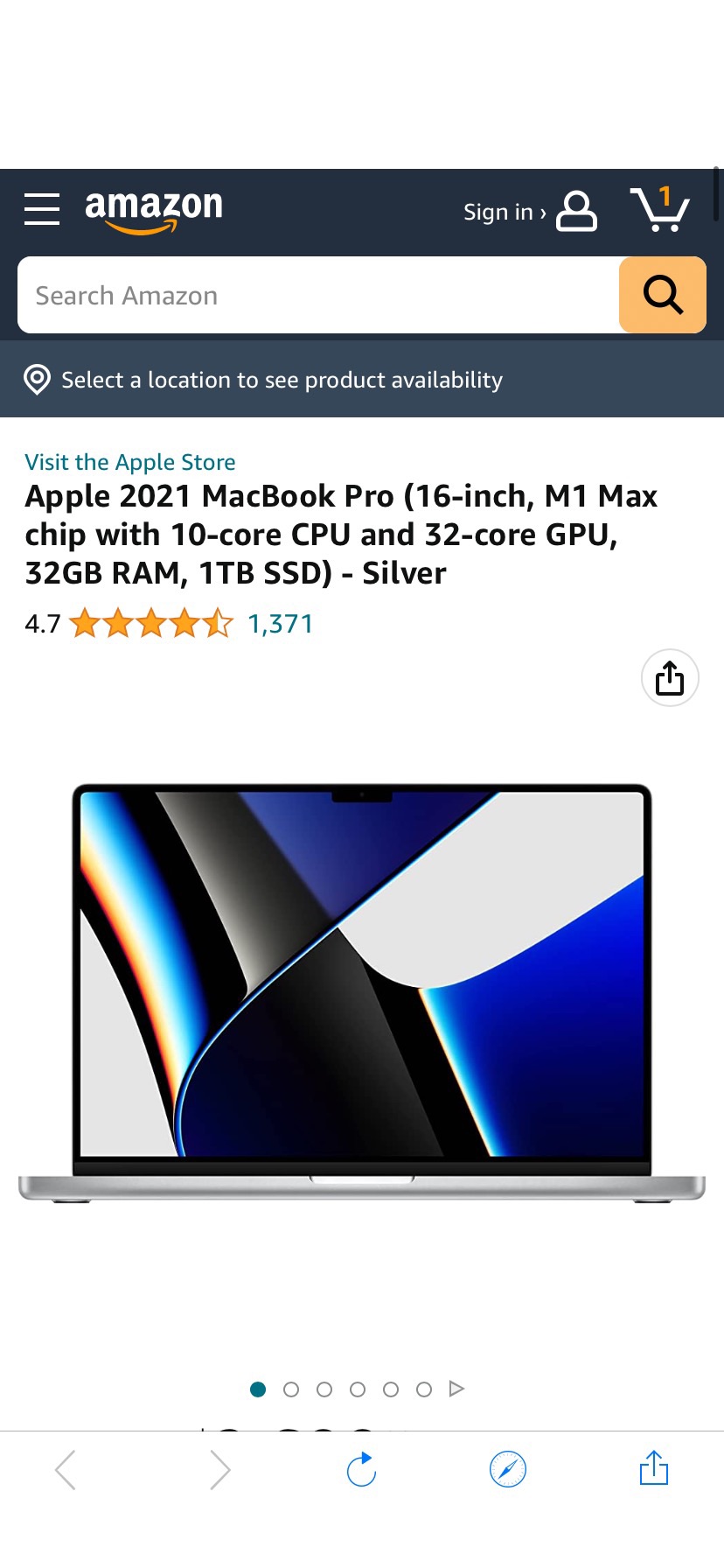 Amazon.com: Apple 2021 MacBook Pro (16-inch, M1 Max chip with 10-core CPU and 32-core GPU, 32GB RAM, 1TB SSD) - Silver : Electronics