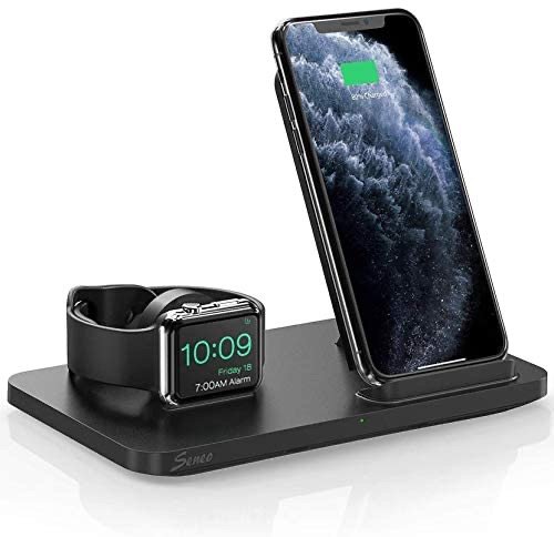 Seneo 2合1 双无线充电底座 支持Apple Watch 自带适配器