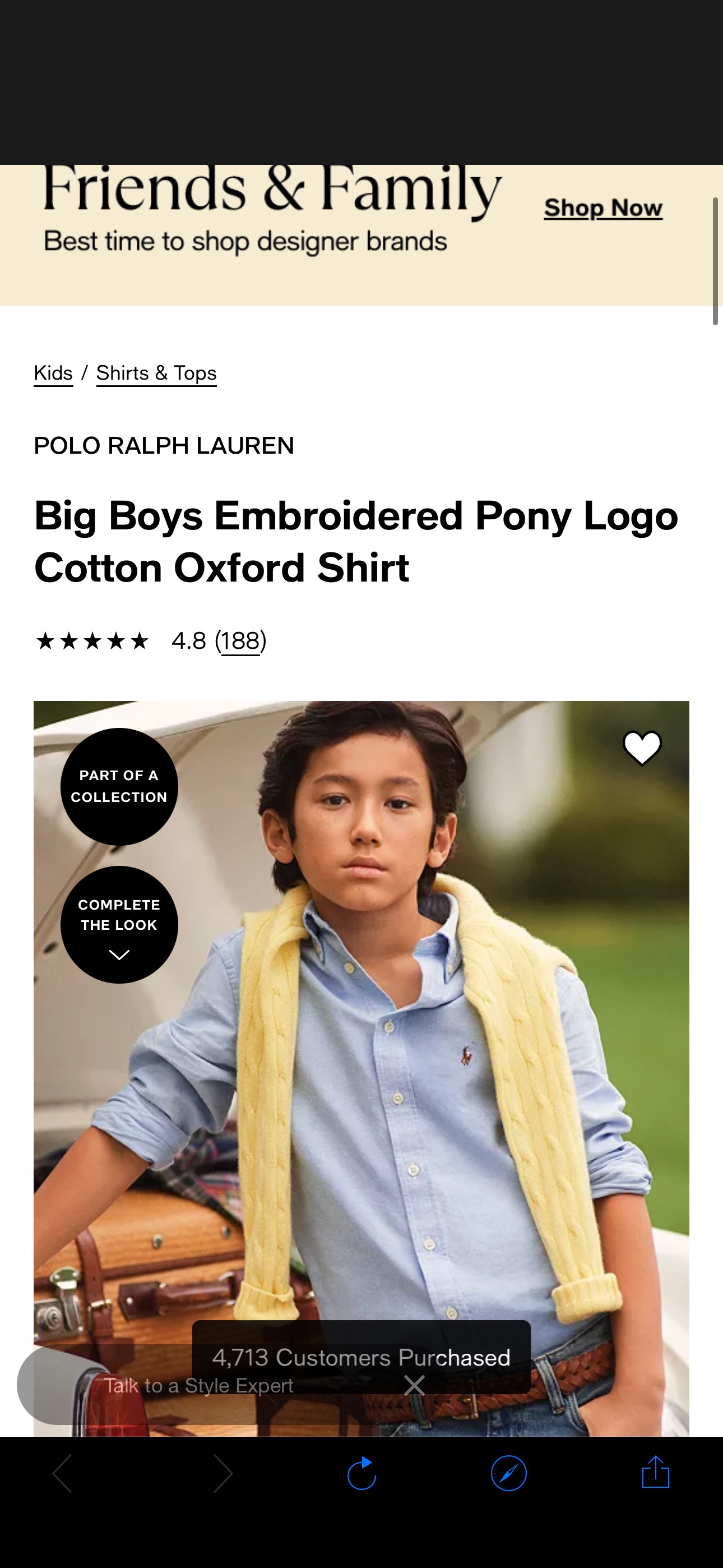 Polo Ralph Lauren Big Boys Embroidered Pony Logo Cotton Oxford Shirt - Macy's