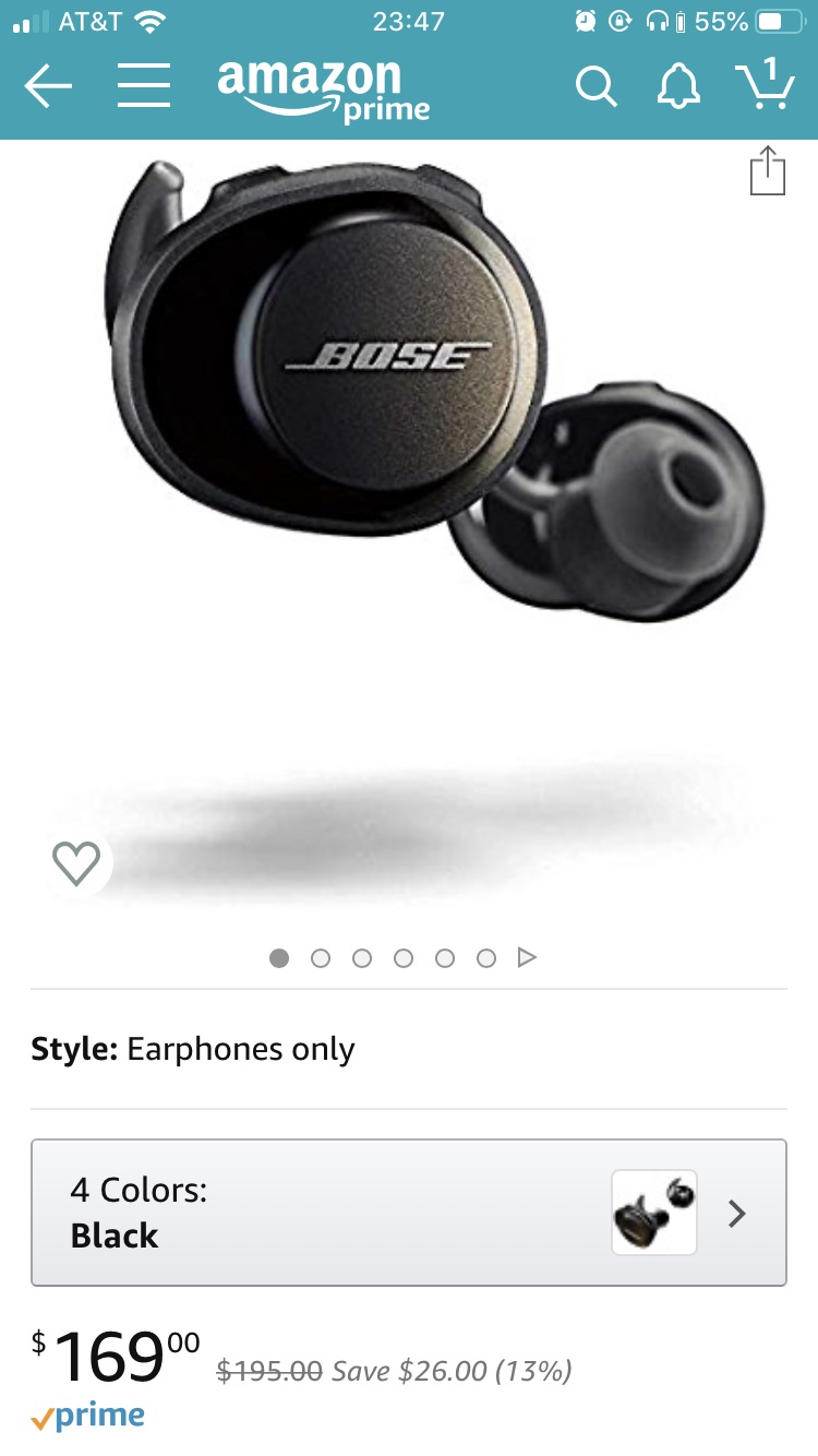 Amazon.com: Bose SoundSport Free, True Wireless Sport Headphones真无线耳塞