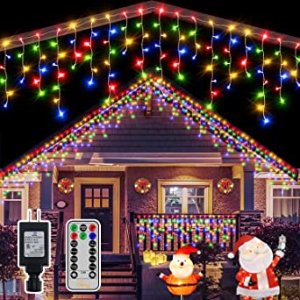 Ollny Icicle Christmas Lights Outdoor 486LED 40FT
