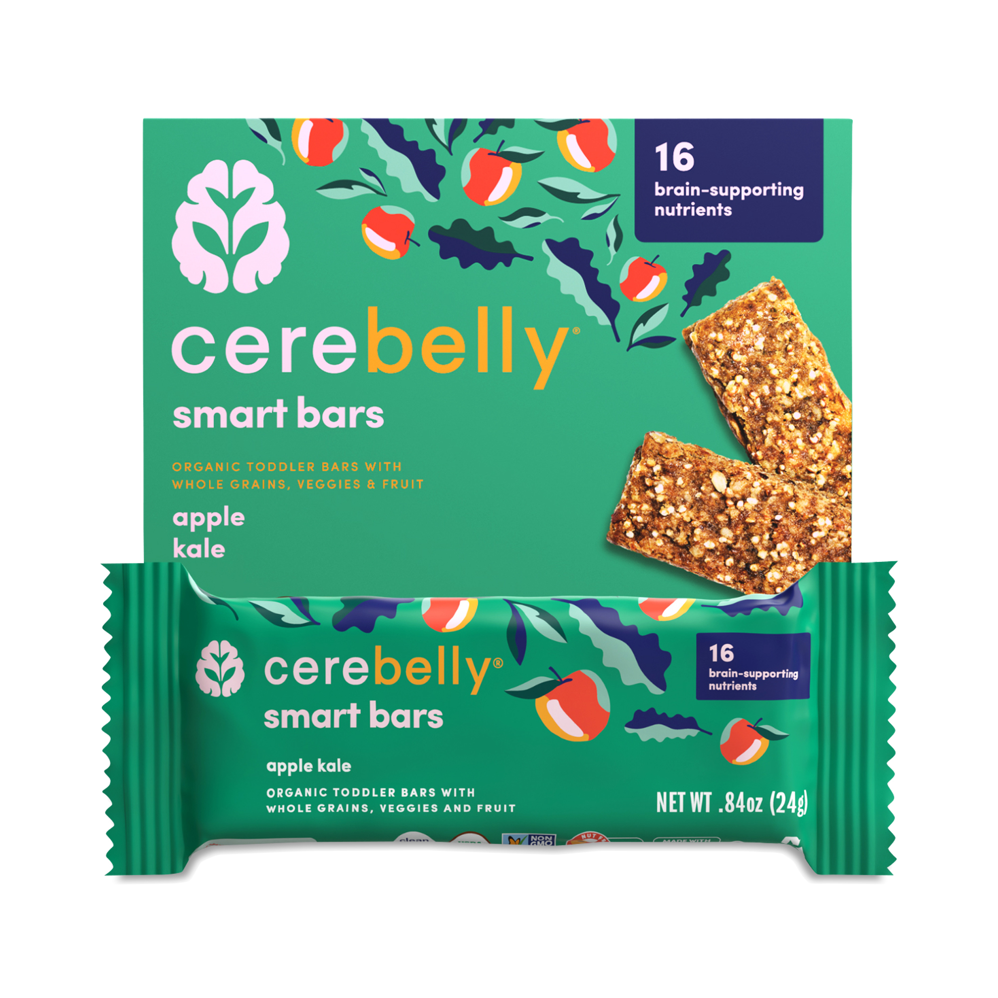 Cerebelly Smart Bar, Organic Apple &amp; Kale | Thrive Market