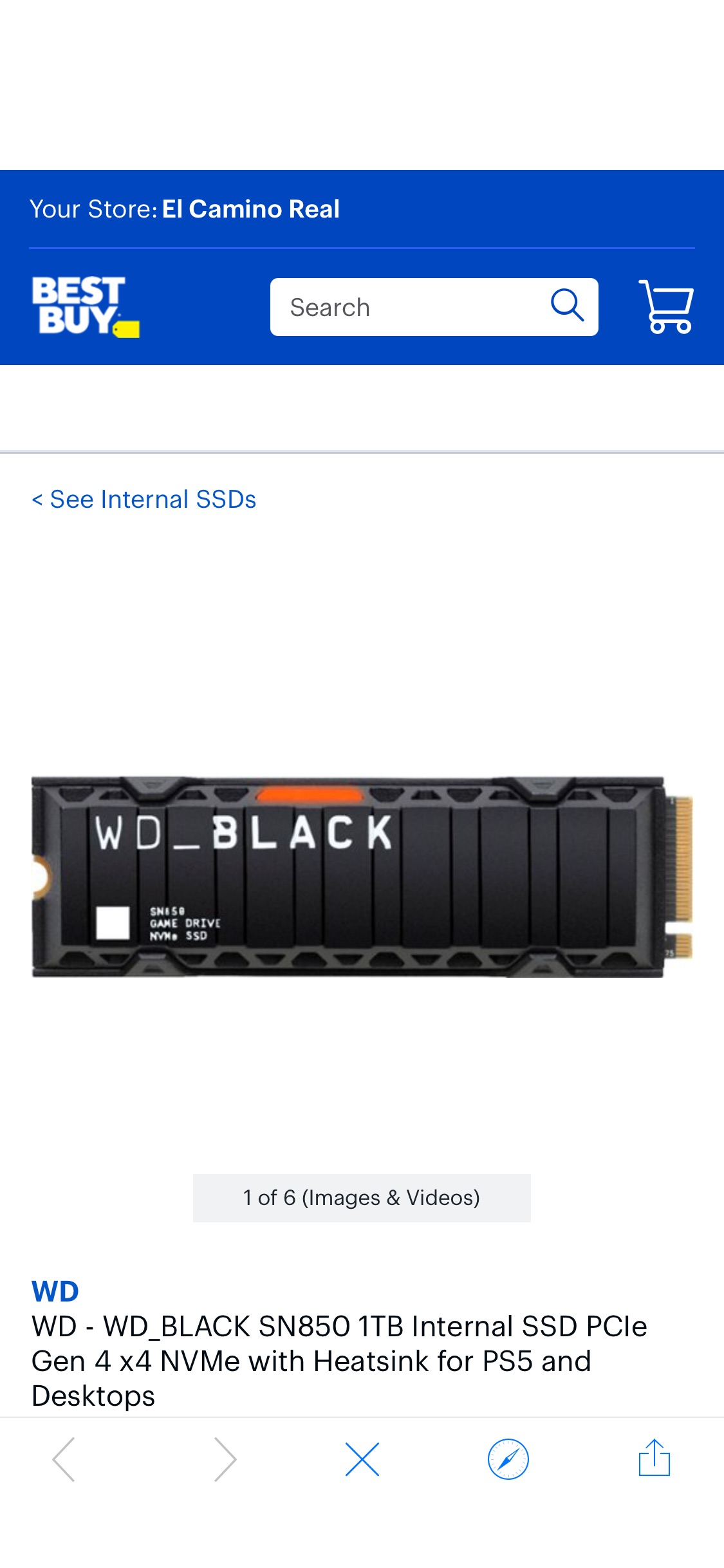 WD WD_BLACK SN850 1TB Internal SSD PCIe Gen 4 x4 NVMe with Heatsink for PS5 and Desktops WDBAPZ0010BNC-WRSN - Best Buy为