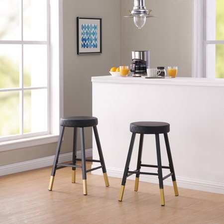 Mainstays Metal Dipped Leg Backless Counter Stools, Set of 2