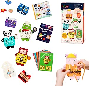 Amazon.com: Battat Education – Wooden Lacing Toy – Lacing and Threading Toy – Montessori Lacing Toy 