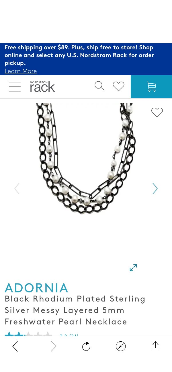 ADORNIA | Black Rhodium Plated Sterling Silver Messy Layered 5mm Freshwater Pearl Necklace | Nordstrom Rack