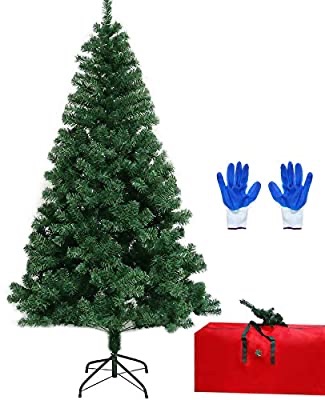7.5英尺人造圣诞树，附送圣诞树存储袋和安装拆卸手套