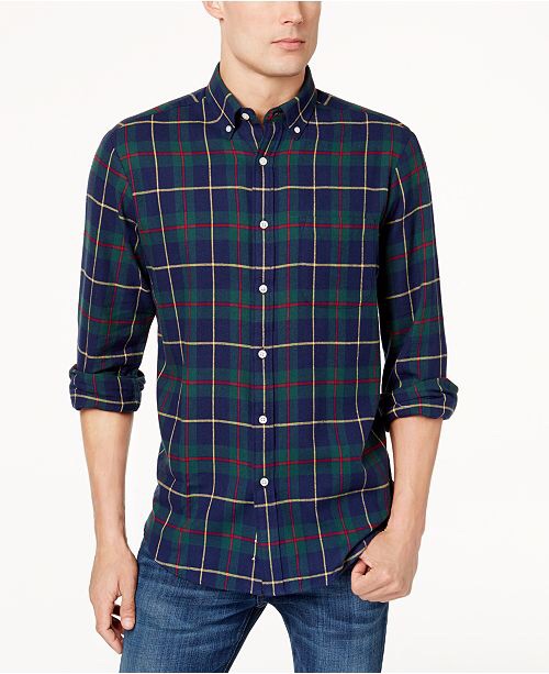 Club Room Men's Flannel Shirt, Created for Macy's - Casual Button-Down Shirts - Men - Macy's男士衬衫