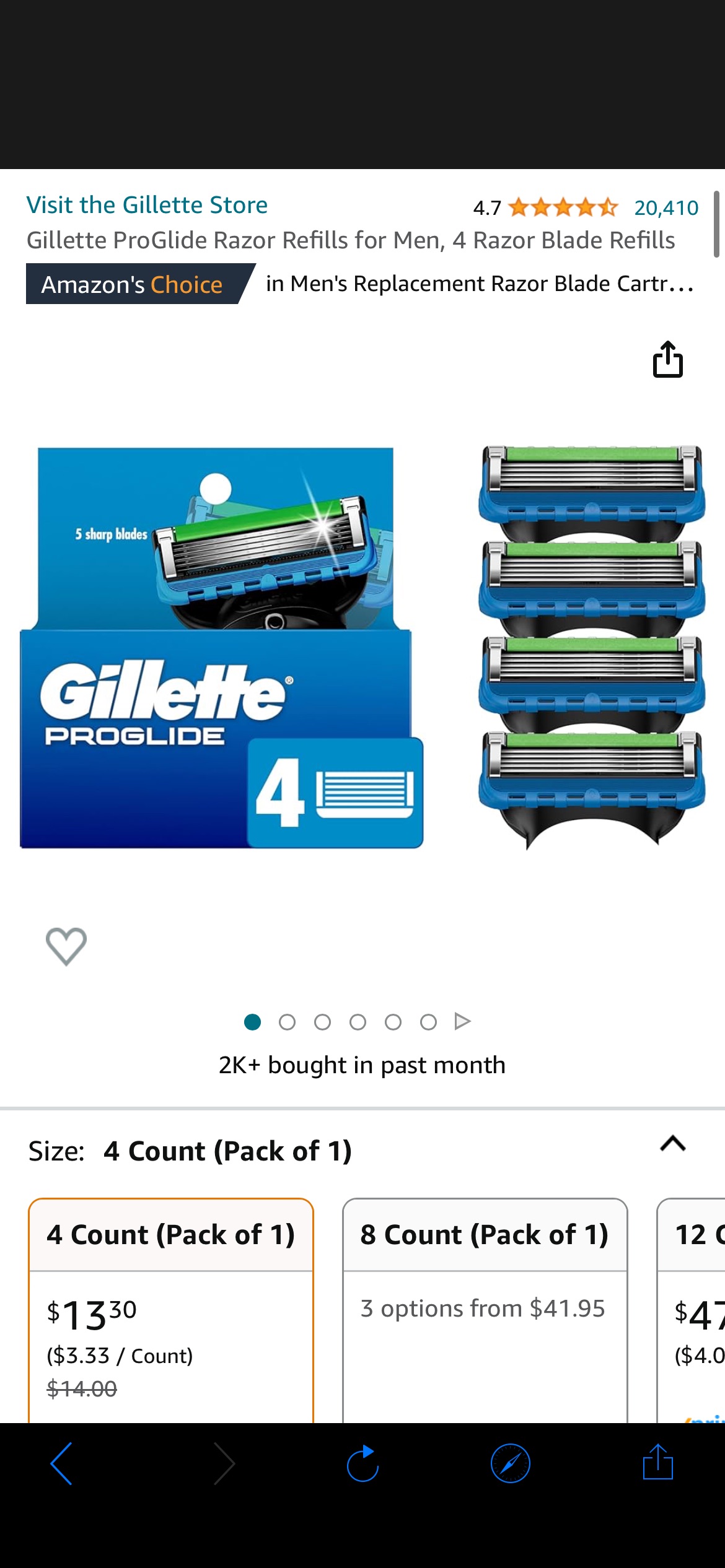 Amazon.com: Gillette ProGlide Razor Refills for Men, 4 Razor Blade Refills : Beauty & Personal Care
