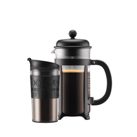 JAVA SET French Press Coffee Maker 34oz with 12oz Travel Mug