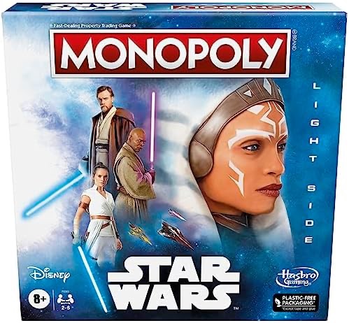 Amazon.com: Monopoly Hasbro Gaming Star Wars Light Side Edition Board Game for Families and Kids Ages 8 and Up, Star Wars Jedi Game for 2-6 Players : Toys & Games