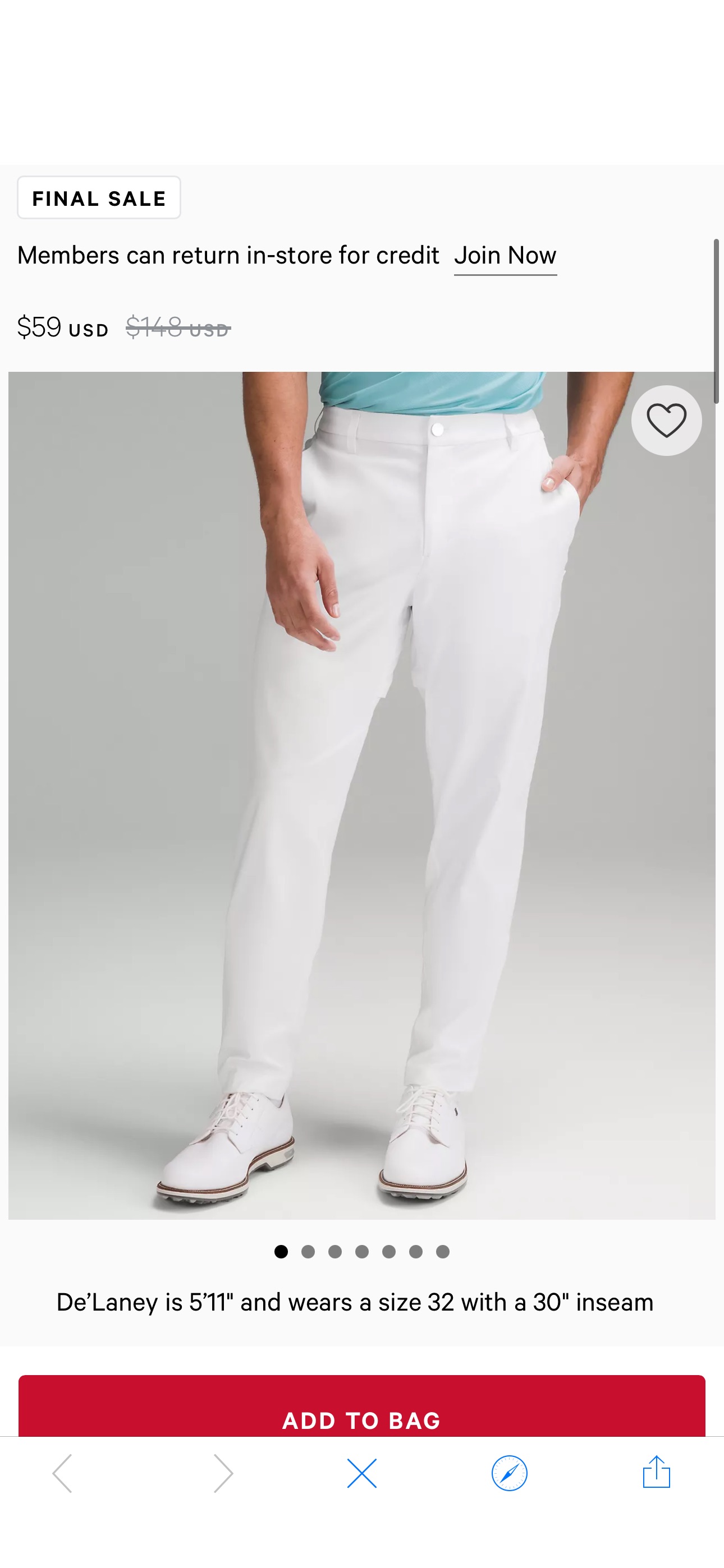Stretch Nylon Classic-Tapered Golf Pant 32" | Men's Trousers | lululemon