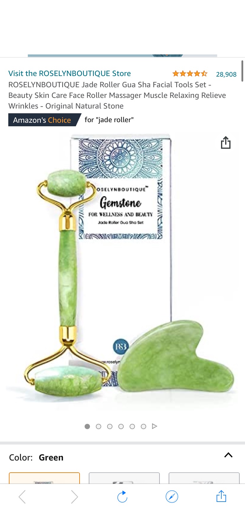 Amazon.com: ROSELYNBOUTIQUE Jade Roller Gua Sha Facial Tools Set - Beauty Skin Care Face Roller Massager Muscle Relaxing Relieve Wrinkles - Original Natural Stone美容仪