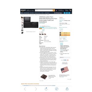 $4.49 Amazon.com: OFAMOUS Leather Men s Wallet RFID Blocking Slim Front Pocket Wallet Credit Card Holder(Black)男士钱包