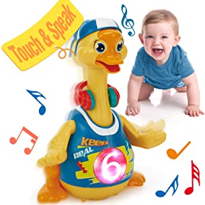 Hahaland 6-12月婴儿爬行玩具音乐玩具摇摆鸭