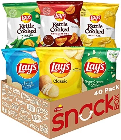 Amazon.com: Lay's and Lay's Kettle Cooked Potato Chips Variety Pack, (40 Count)