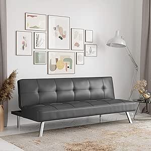 Rane Convertible Sofa Bed, 66.1" W x 33.1" D x 29.5" H, Dark Gray