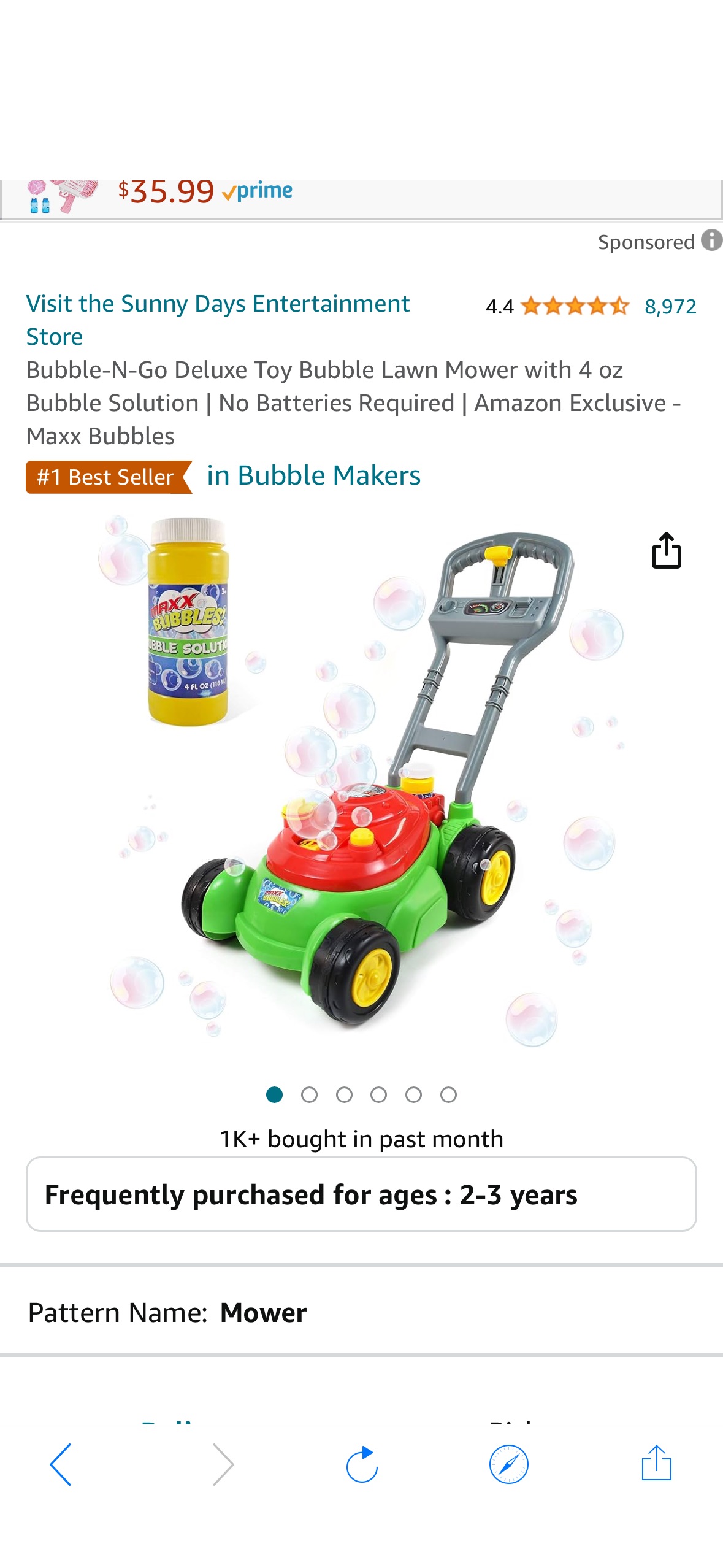 Bubble-N-Go Deluxe 户外除草玩具泡泡机Toy