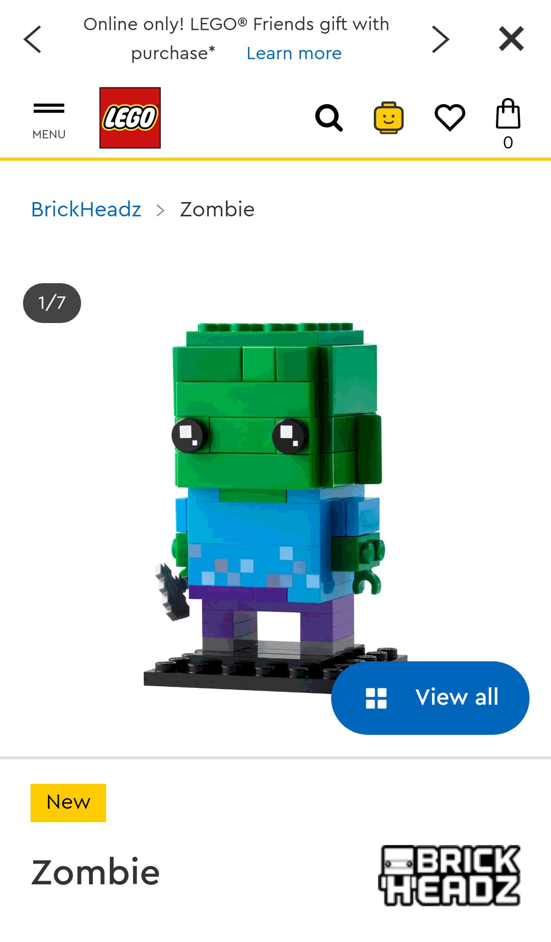 Zombie 40626 | BrickHeadz | Buy online at the Official LEGO® Shop US