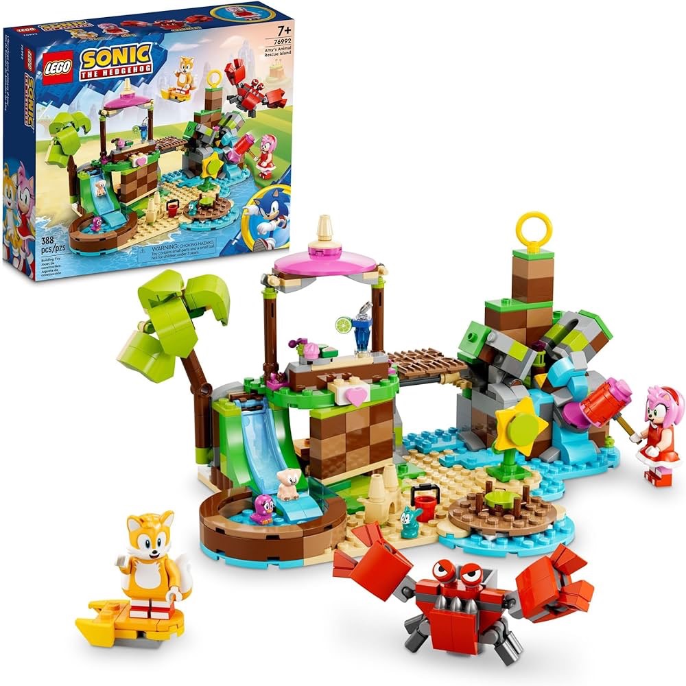 Amazon.com: LEGO Sonic The Hedgehog Amy’s Animal Rescue Island 76992 Building Toy Set, Sonic Adventure Toy with 6 Characters and Accessories for Creative Role Play, Fun Gift for 7 Year Old Gamers 乐高索尼