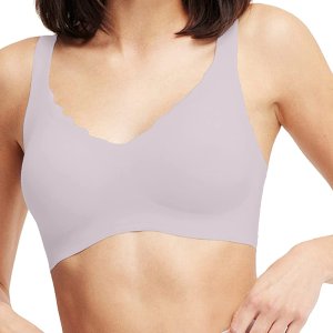 $19.6 Ubras Women s OneSize Wireless Seamless Soft Support Vest Bras Deep V Wavy Edge Sexy Comfort Grey Pink : Clothing, Shoes & Jewelry内衣
