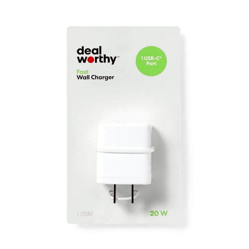 Single Port 20w Usb-c Wall Charger - Dealworthy™ White : Target