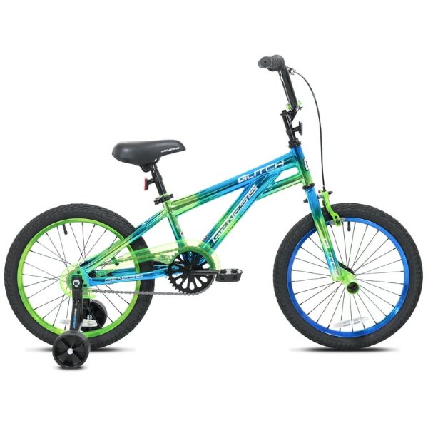 18" Glitch Boy's BMX Bike, Blue/Green