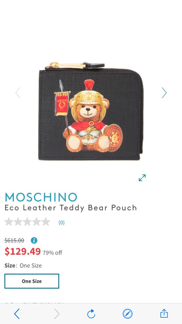 MOSCHINO | Eco Leather Teddy Bear Pouch | Nordstrom Rack 可爱小熊零钱包特价