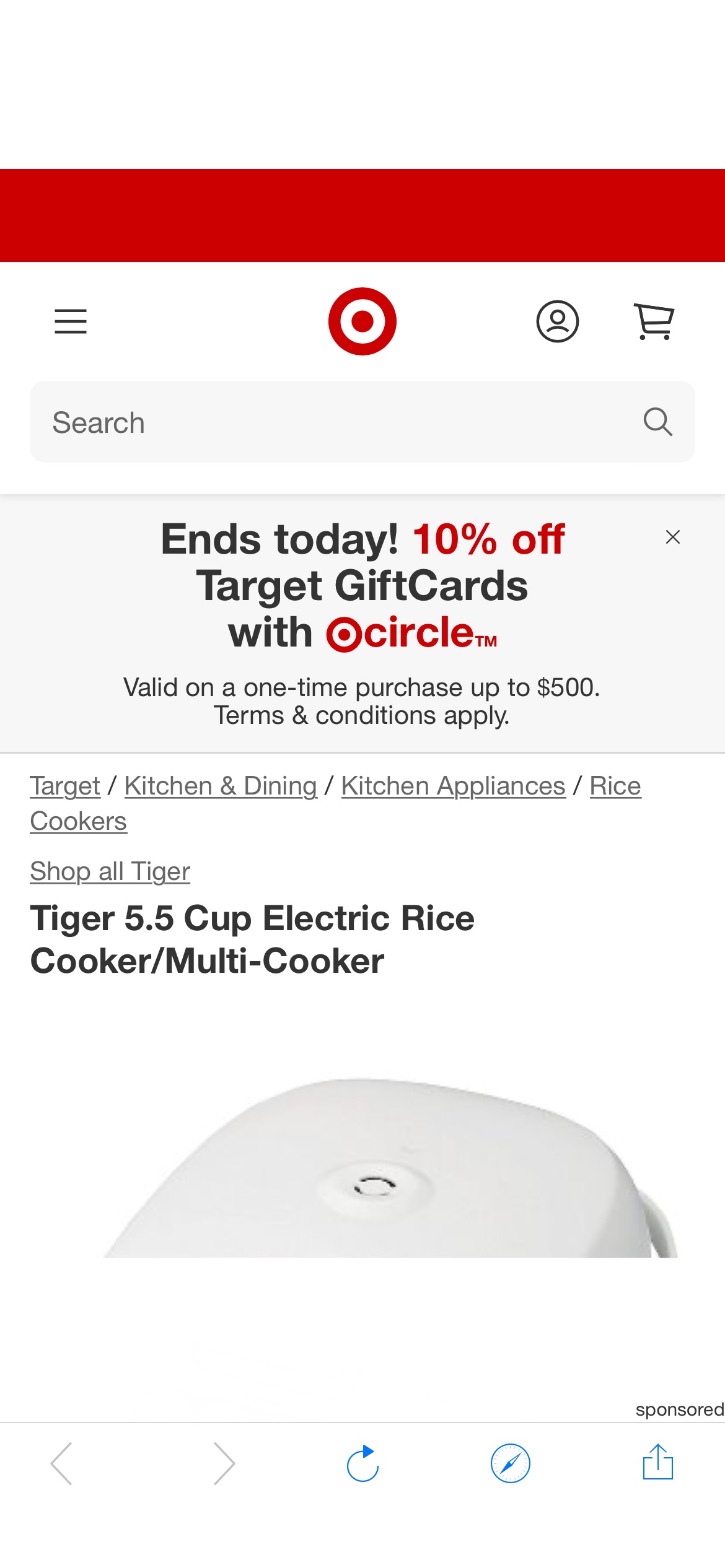 Tiger 5.5 Cup Electric Rice Cooker/multi-cooker : Target