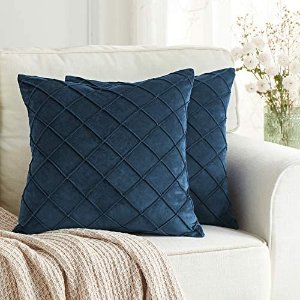 BeBen Pack of 2 Velvet Throw Pillows Sofa Decorative Throw Pillow Covers 18x18