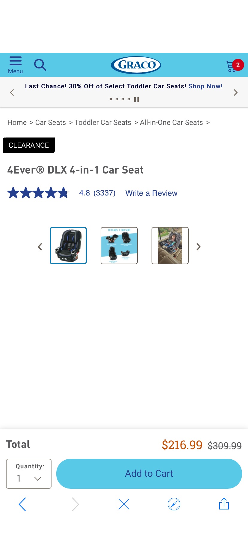 Graco 4Ever® DLX 4-in-1 Car Seat 安全座椅