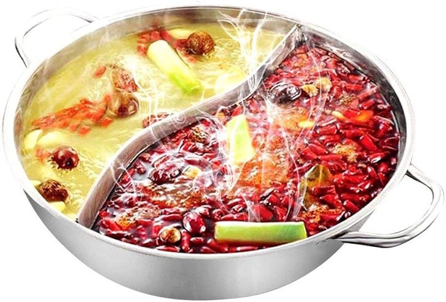 Amazon.com: Yzakka Stainless Steel Hot Pot Pot without Divider for Induction Cooktop Gas Stove, 30 CM 13 OZ, Include Pot Spoon : Everything Else